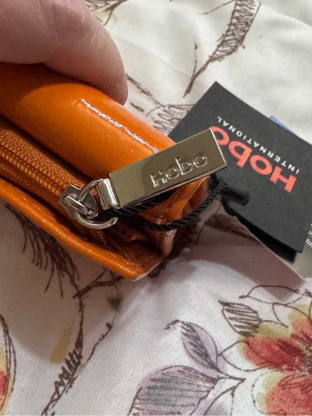 Hobo vintage Genuine soft apricot color Leather Fold out Wallet